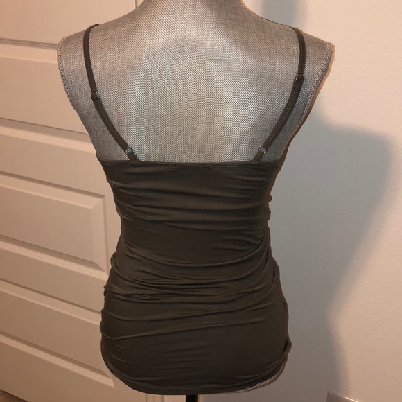 NWOT army green spaghetti strap shirt - Picture 2 of 3